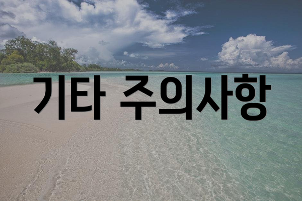 기타 주의사항