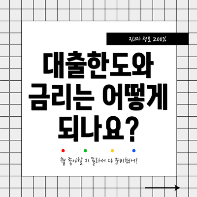 대출한도와 금리는 어떻게 되나요?