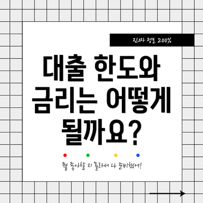 대출 한도와 금리는 어떻게 될까요?