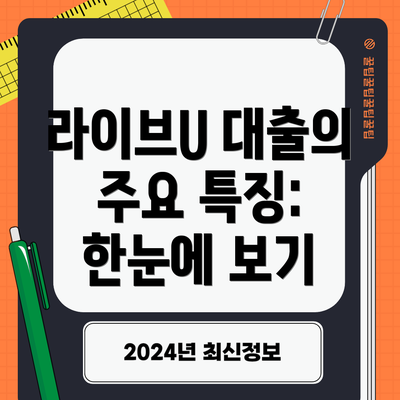 라이브U 대출의 주요 특징: 한눈에 보기