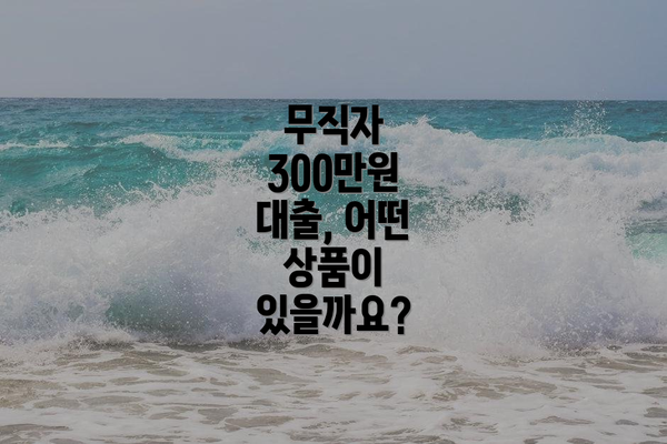 무직자 300만원 대출, 어떤 상품이 있을까요?