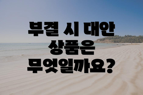 부결 시 대안 상품은 무엇일까요?