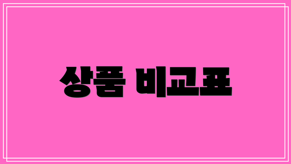 상품 비교표