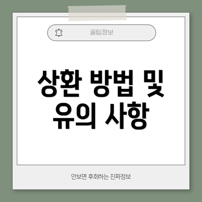 상환 방법 및 유의 사항
