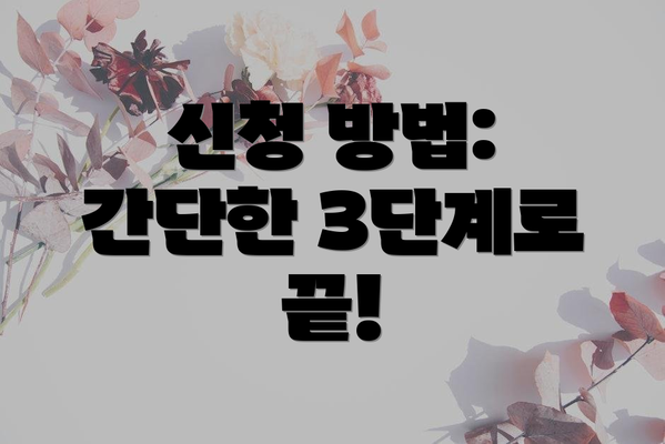 신청 방법: 간단한 3단계로 끝!