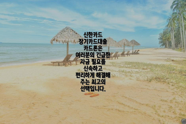 신한카드 장기카드대출 카드론이란 무엇일까요?