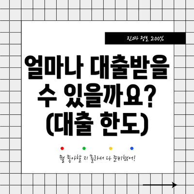 얼마나 대출받을 수 있을까요? (대출 한도)