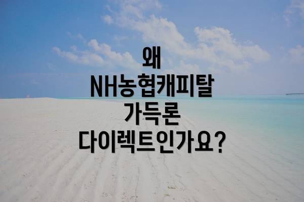 왜 NH농협캐피탈 가득론 다이렉트인가요?