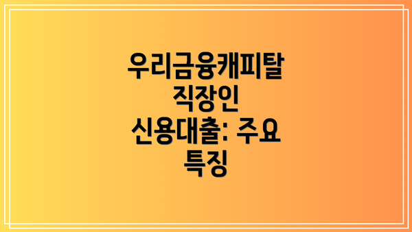 우리금융캐피탈 직장인 신용대출 부결 시 대안 상품