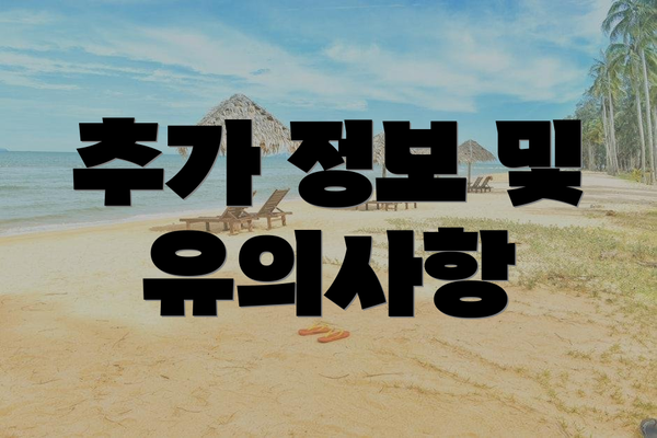 추가 정보 및 유의사항
