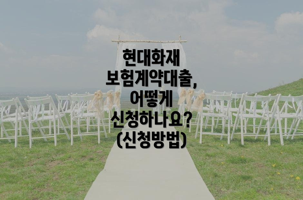 현대화재 보험계약대출, 어떻게 신청하나요? (신청방법)