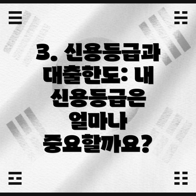 3. 신용등급과 대출한도: 내 신용등급은 얼마나 중요할까요?