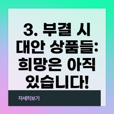 3. 부결 시 대안 상품들: 희망은 아직 있습니다!