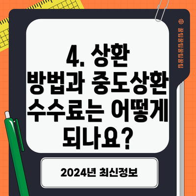 4. 상환 방법과 중도상환 수수료는 어떻게 되나요?