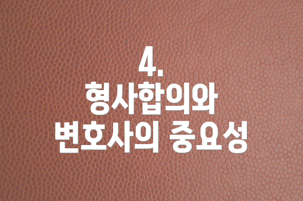 4.  형사합의와 변호사의 중요성