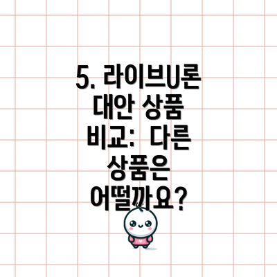 5. 라이브U론 대안 상품 비교:  다른 상품은 어떨까요?