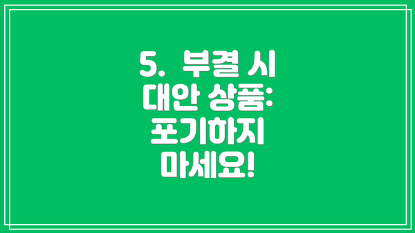 5.  부결 시 대안 상품: 포기하지 마세요!