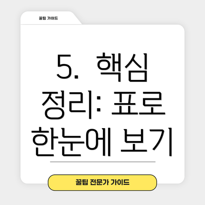5.  핵심 정리: 표로 한눈에 보기