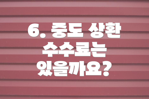6. 중도 상환 수수료는 있을까요?