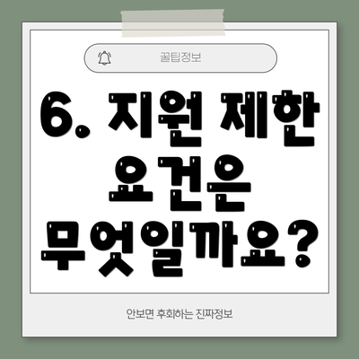 6. 지원 제한 요건은 무엇일까요?