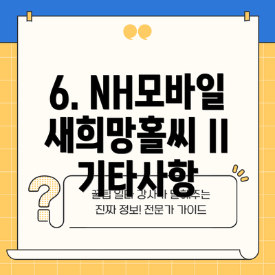 6. NH모바일새희망홀씨 II 기타사항