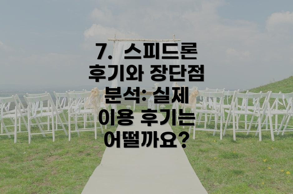 7.  스피드론 후기와 장단점 분석: 실제 이용 후기는 어떨까요?