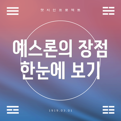 예스론의 장점 한눈에 보기