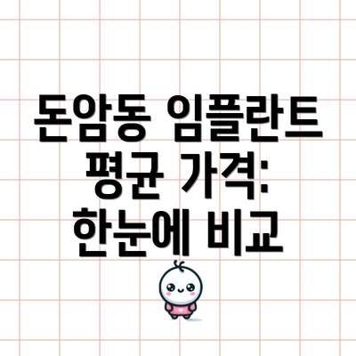 돈암동 임플란트 평균 가격: 한눈에 비교