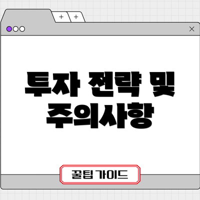투자 전략 및 주의사항