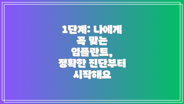 1단계: 나에게 꼭 맞는 임플란트, 정확한 진단부터 시작해요