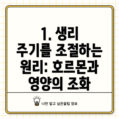 1. 생리 주기를 조절하는 원리: 호르몬과 영양의 조화