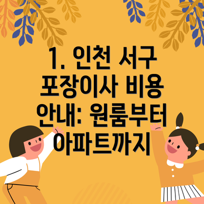 1. 인천 서구 포장이사 비용 안내: 원룸부터 아파트까지