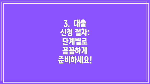 3.  대출 신청 절차: 단계별로 꼼꼼하게 준비하세요!