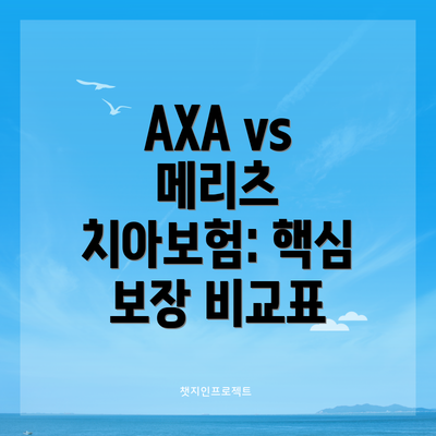 AXA vs 메리츠 치아보험: 핵심 보장 비교표
