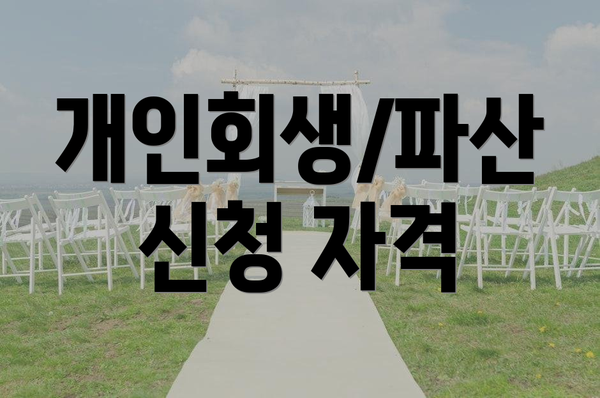개인회생/파산 신청 자격