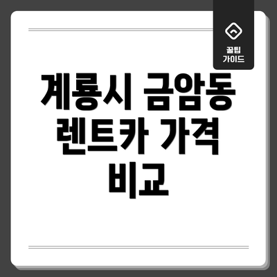 계룡시 금암동 렌트카 가격 비교