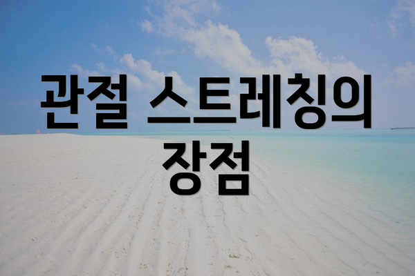 관절 스트레칭의 장점