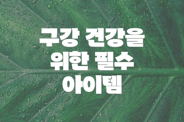 구강 건강을 위한 필수 아이템