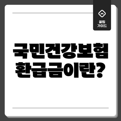국민건강보험 환급금이란?