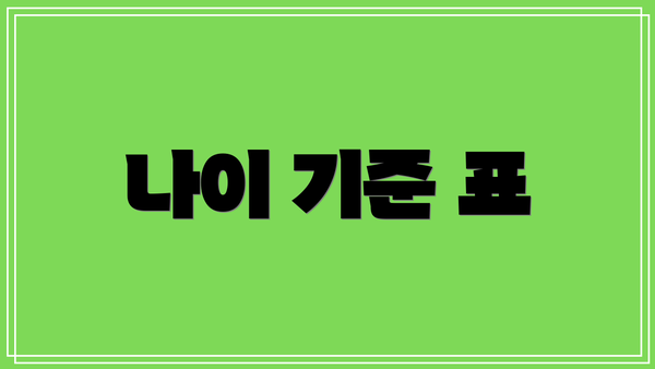 나이 기준 표