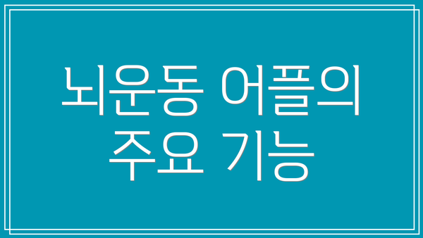뇌운동 어플의 주요 기능