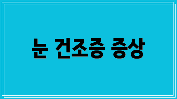 눈 건조증 증상