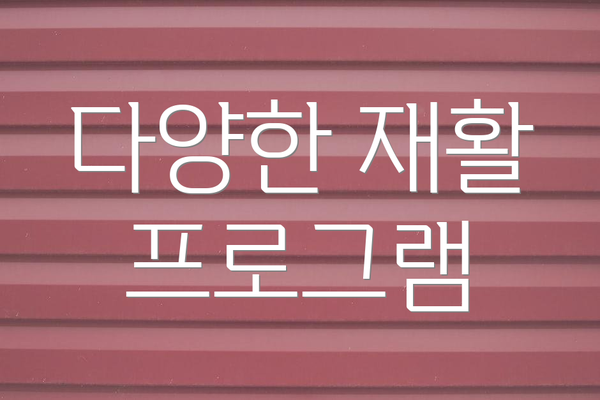 다양한 재활 프로그램
