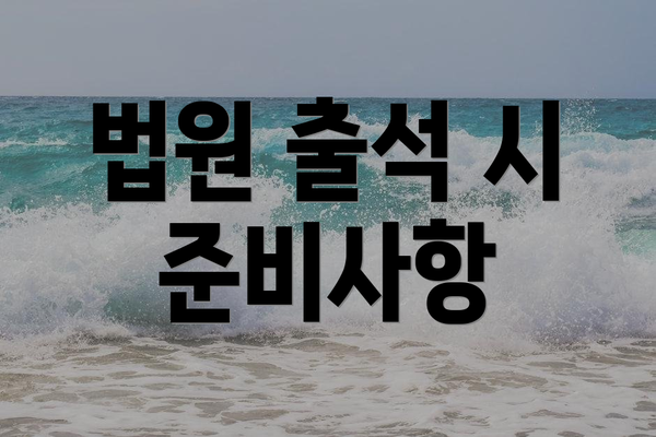 법원 출석 시 준비사항