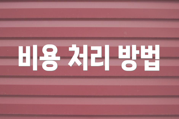 비용 처리 방법