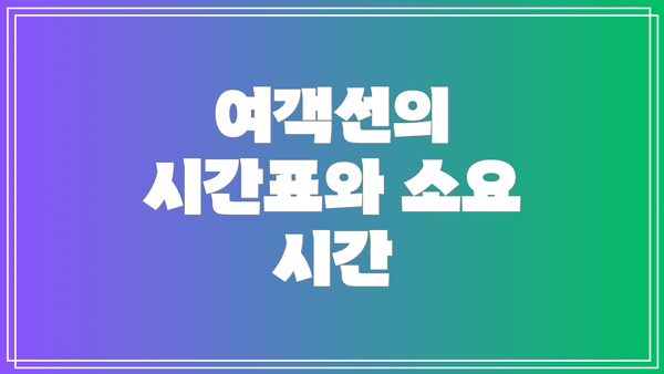 여객선의 시간표와 소요 시간