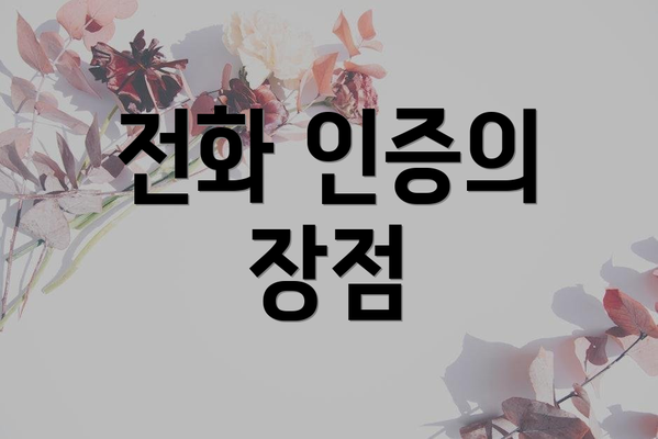 전화 인증의 장점