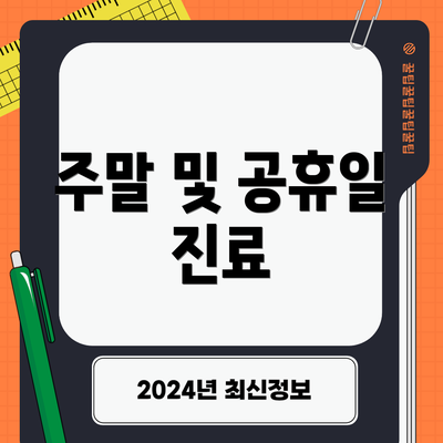 주말 및 공휴일 진료