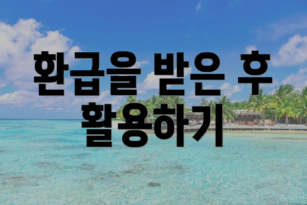 환급을 받은 후 활용하기