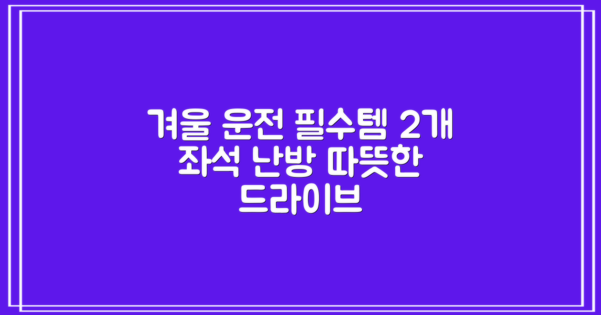 2개 좌석, 겨울 운전 필수템